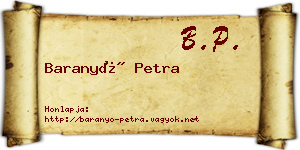 Baranyó Petra névjegykártya