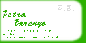 petra baranyo business card